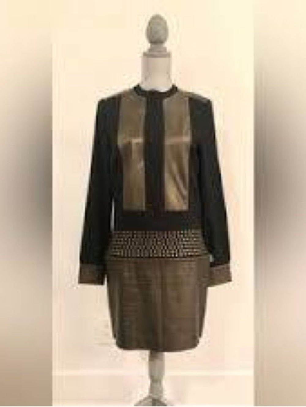 RUDSAK Texturemaxxing Mini Dress in Black and Gold/Bronze Tones P/S